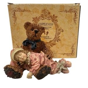 Boyds "Shelby Asleep in Teddys Arms" Yesterdays Child Dollstone Collection #3527